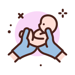 Newborn care in Pune illustration of baby held safely after delivery