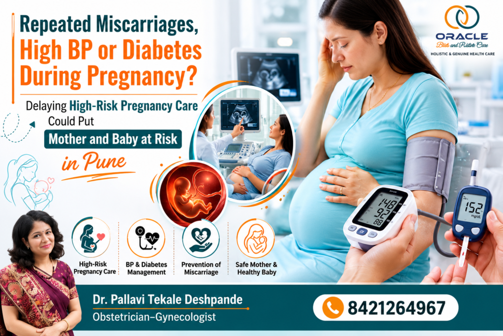 Repeated miscarriages, high blood pressure, and diabetes during pregnancy highlighting the importance of high-risk pregnancy care and monitoring in Pune